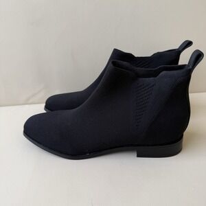 Stretch Knit Black Ankle Booties